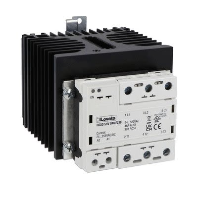 Lovato HS3D Series Relay, 48 A Load, Screw Mount, 520 V Load, 255V Control