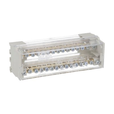 Lovato Distribution Block, 15 Way, 500V, 100A, Light Grey