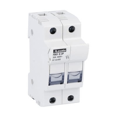 Lovato 30A Holder for 10x38 MM fuses, 2P-Pole, 600V