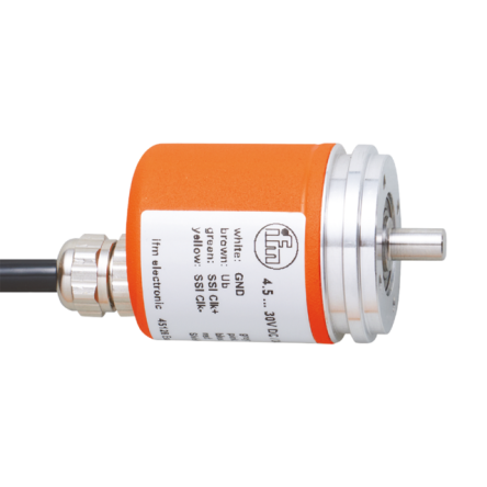 ifm electronic RM8 Series Absolute Absolute Encoder 30V dc, 8192 Pulses ppr, TTL Signal, Solid Shaft Type, 6 mm Shaft