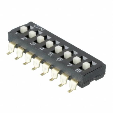 Omron Flat, Raised Actuator DIP Switch Surface Mount Solder Terminal