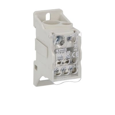 Lovato Distribution Block, 8 Way, 1000V, 200A, Light Grey