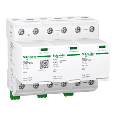 Schneider Electric 3 Phase Surge Arrester, 65 kA, 1.5 kV, DIN Rail