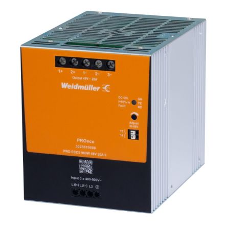 Weidmüller Power Supply, 3025660000 28V, 40A, 1032.3 VA, Input 320V ac to 575V ac