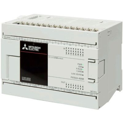 Mitsubishi Electric MELSEC IQ-F Series PLCs-Programmable Logic Controller, Transistor (Source) Output, 24-Input, Sink