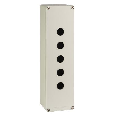 Schneider Electric Grey Die Cast Aluminium XAPG Empty Control Station - 5 Hole 22 mm Diameter