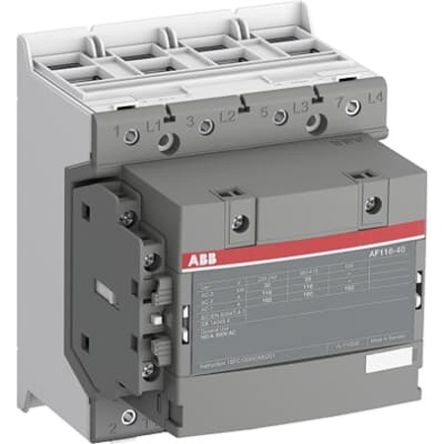ABB 1SF Block Contactor, 130V ac/dc, 48 V ac/dc Coil, 4-Pole, 55 kW, 4 NO