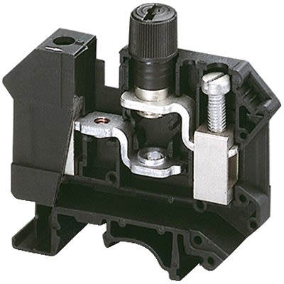 Schneider Electric NSYTRV162SF NSY Series DIN Rail Terminal Block Black, 16mm², 1-Level Fused, Screw