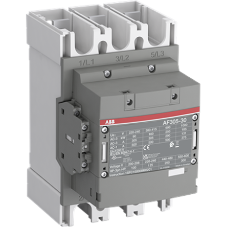 ABB 1SF Block Contactor, 20V ac/dc, 60 V ac/dc Coil, 3-Pole, 160 kW, 3 NO/0 NC