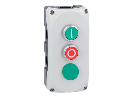 Lovato Control Station Switch - 1 NC, NO, Polycarbonate, Green, IP66, IP67, IP69K