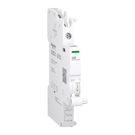 Schneider Electric Auxiliary Contact, 1 Contact, 1 CO, Acti9, Clip-on, 100 mA, 240V ac/dc, A9A26915