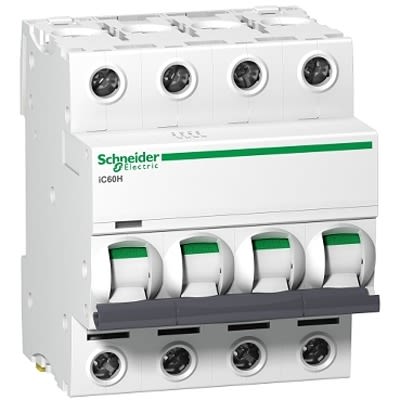 Schneider Electric Acti9 iC60H Circuit Breaker, 4-Pole, 50A, B Curve, 133V ac AC, 42 kA Breaking Capacity