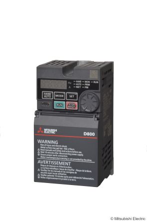 Mitsubishi Electric Inverter, 0.1 kW, 1 Phase, FR-D800 Series 240V 0.8 A