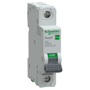 Miniature Circuit Breaker(MCB), Easy9 Pro, 1P, 32A, B curve, 10000A(IEC/EN 60898-1), 10kA(IEC/EN 60947-2) (Miniature Circuit Breaker(MCB) Easy9 Pro) is a Schneider Electric product. Designed for reliable performance and long service life. Available across Iraq — contact us for pricing and delivery options.