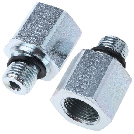 Parker RI1/4EDX3/8CF Hydraulic Straight Threaded Reducer Male G, Steel, 0.25 in Hose ID