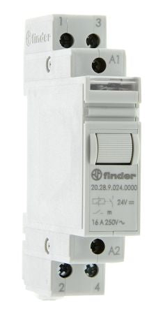 Finder DIN Rail Modular Step Relay, 24V dc Coil, 16A, DPST