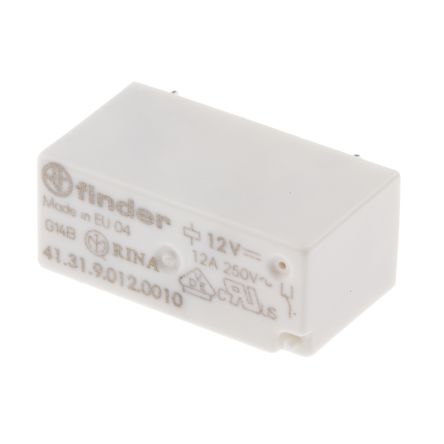 Finder PCB Power Relay, 12V dc Coil, 12A Switching Current, SPDT