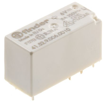 Finder PCB Power Relay, 6V dc Coil, 8A Switching Current, DPDT