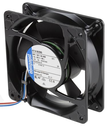 ebm-papst 4100 NH5 - S-Force Series Axial Fan, 24V dc, 390 m³/h, 45 W, 1.875 A Max, IP68, IP54 119 mm 119mm 38 mm