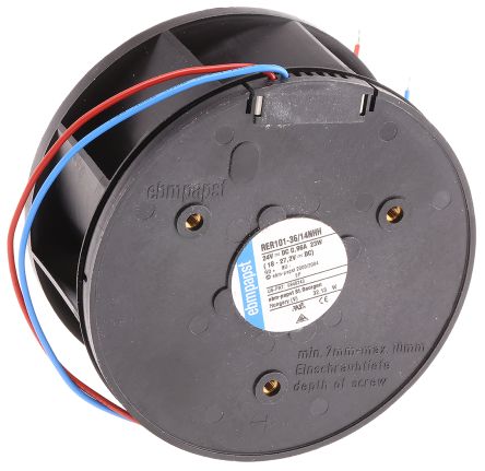 ebm-papst RER 101 N Series Centrifugal Centrifugal Fan, 24V dc, 190 m³/h, DC Operation 101 mm x 101mm x 51.7 mm