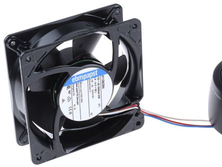 ebm-papst 4100 NH4 - S-Force Series Axial Fan, 12V dc, 355 m³/h, 32 W, 2.66 A Max, IP54, IP68 119 mm 119mm 38 mm