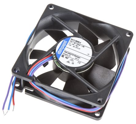 ebm-papst 8400 N Series Axial Fan, 12V dc, 45 m³/h, 1.5 W, 125 mA Max, IP68, IP54 80 mm 80mm 25 mm