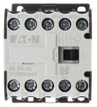 Eaton DILER Contactor, 24V dc Coil, 4-Pole, 3 A 24V dc, 4 NO, 400V ac