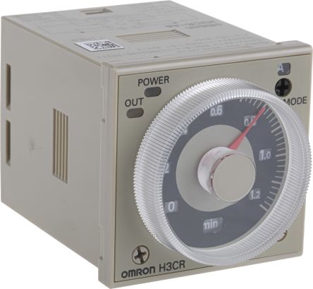 Omron H3CR Series DIN Rail Timer Relay, 2-Contact, 48 V dc 24V ac, 48 V ac, 0.05 s to 300 h, Multifunction-Function,