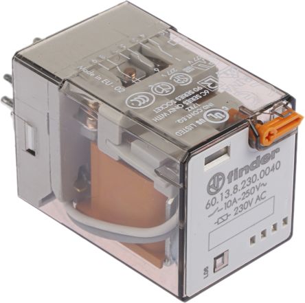 Finder Power Relay, 230V ac Coil, 10A Switching Current, 3PDT