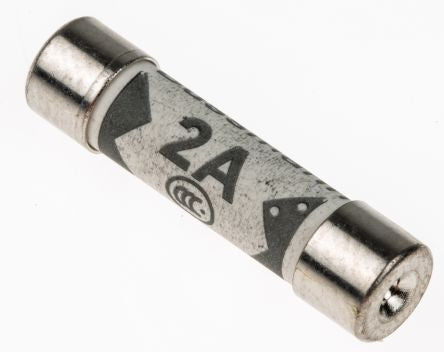 Eaton 2A F Ceramic Cartridge Fuse, 6.3 x 25 mm