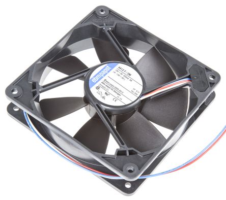 ebm-papst 4400 F Series Axial Fan, 12V dc, 140 m³/h, 3.2 W 119 mm 119mm 25 mm