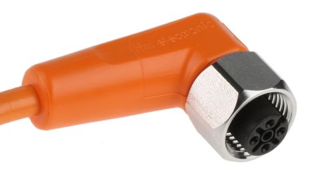 ifm electronic Female 4 way Right Angle to Unterminated Free End Sensor Actuator Cable, 5 m