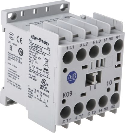 Allen Bradley 100K Contactor, 24V dc Coil, 3-Pole, 9 A, 4 kW 24V dc, 3 NO, 690V ac