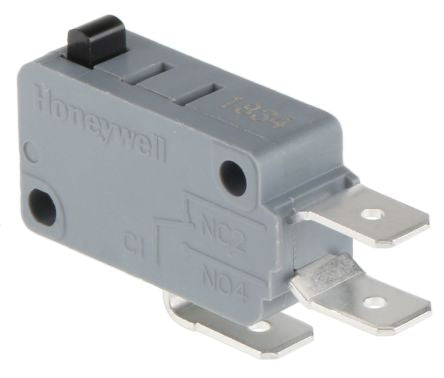 Honeywell Pin Plunger Micro Switch, Quick Connect Terminal, 16A, 250 V ac, SPDT