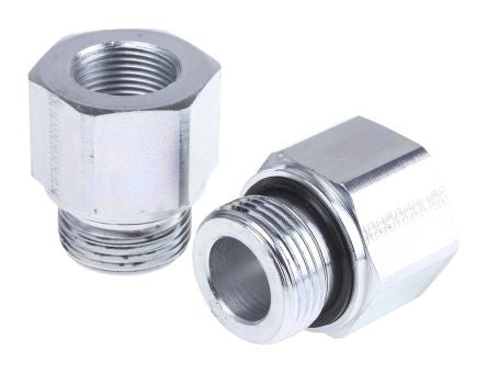Parker RI1EDX3/4CF Hydraulic Straight Threaded Reducer Male/Female G, Stainless Steel, Steel, 1 in Hose ID
