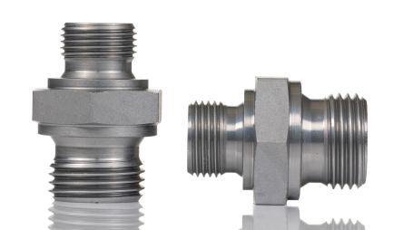 Parker 8-6HMK4S Hydraulic Straight Threaded Adapter Female, Male, 60 °, Steel, 0.38 in Hose ID