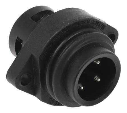 Hirschmann Circular Connector, 3 Contacts, Flange, 21.5 mm Connector, Plug, Male, IP67, CA Series