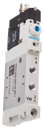 Festo Solenoid Valve - 5/2 Solenoid/Spring Metric VUVG Series 24V dc