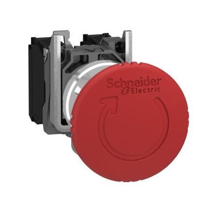 Schneider Electric Harmony Series Twist Release Emergency Stop Push Button, Panel Mount, 22 mm Cutout, 2 NC, IP66, IP67,