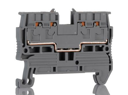 Phoenix Contact 3211019 PT 2.5/S-QUATTRO Series Feed Through Terminal Block Grey, 0.14mm², 2.5 mm², 4-Level, Push-in
