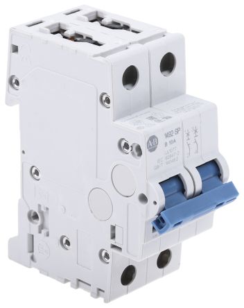 Allen Bradley 1492-SPM Miniature Circuit Breaker, 2-Pole, 10A, Type B, 480V ac AC, 96 V dc DC, 10 kA Breaking Capacity