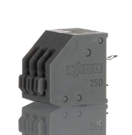 WAGO 250 Series PCB PCB Terminal Block Female Solder Pin, 3-Pole, 4A, 5 A, 3-Way
