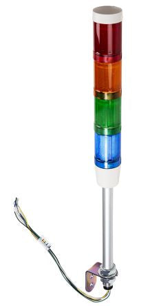 Schneider Electric Harmony XVM Series Red, Amber, Blue, Green Signal Tower Buzzer, 4 Lights 24V ac/dc Vertical