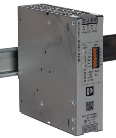 Phoenix Contact QUINT POWER Switched Mode DIN Rail Power Supply 240 V ac, 250V dc AC Input 29.5V dc, 5 A Output DC 120 W
