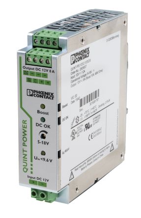 Phoenix Contact QUINT-PS/12DC/12DC/8 DC/DC Converter, 18V, 5 V/ 8 A, 18V dc Input, 12V dc Input, DIN Rail 11.8 W, 70 °C