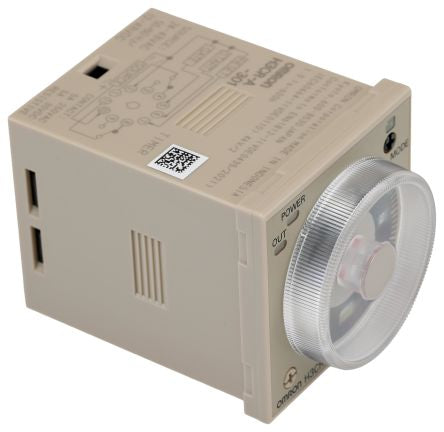 Omron H3CR Series DIN Rail Timer Relay, 2-Contact, 100 to 125 V dc 24V ac, 48 V ac, 0.1 s to 600 h,