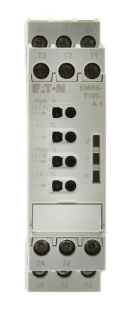 Eaton Monitoring Relay, Snap, Monitoring: 0 °C to 100 °C, 240 V dc 24V ac, 240 V ac