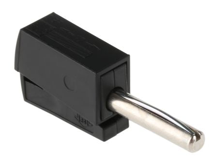 WAGO Black Male Banana Plug, 4 mm Connector, Cage Clamp Termination, 42V, 20A, Nickel Plating