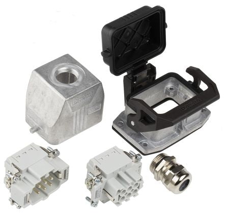 Phoenix Contact, HC, Heavy Duty Power Connector Kit, 6 Way, 16A