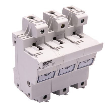 Lovato 100A Base Mount Fuse Holder, 3P-Pole for 22 x 58 mm, 690V ac